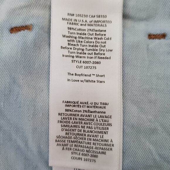 Current/Elliot The Boyfriend Star Print Shorts - Picture 8 of 8